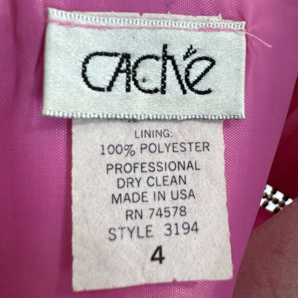 Vintage Y2K Cache Satin Maxi Slip Dress Formal Gown Size 4 Pink Rhinestones HOCO - Picture 11 of 16